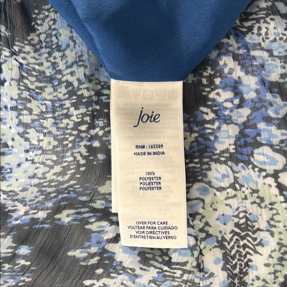 NWT Joie Blue Parisian Paisley Women's Dress Maxi Tiered‎ Length Large - Picture 11 of 11